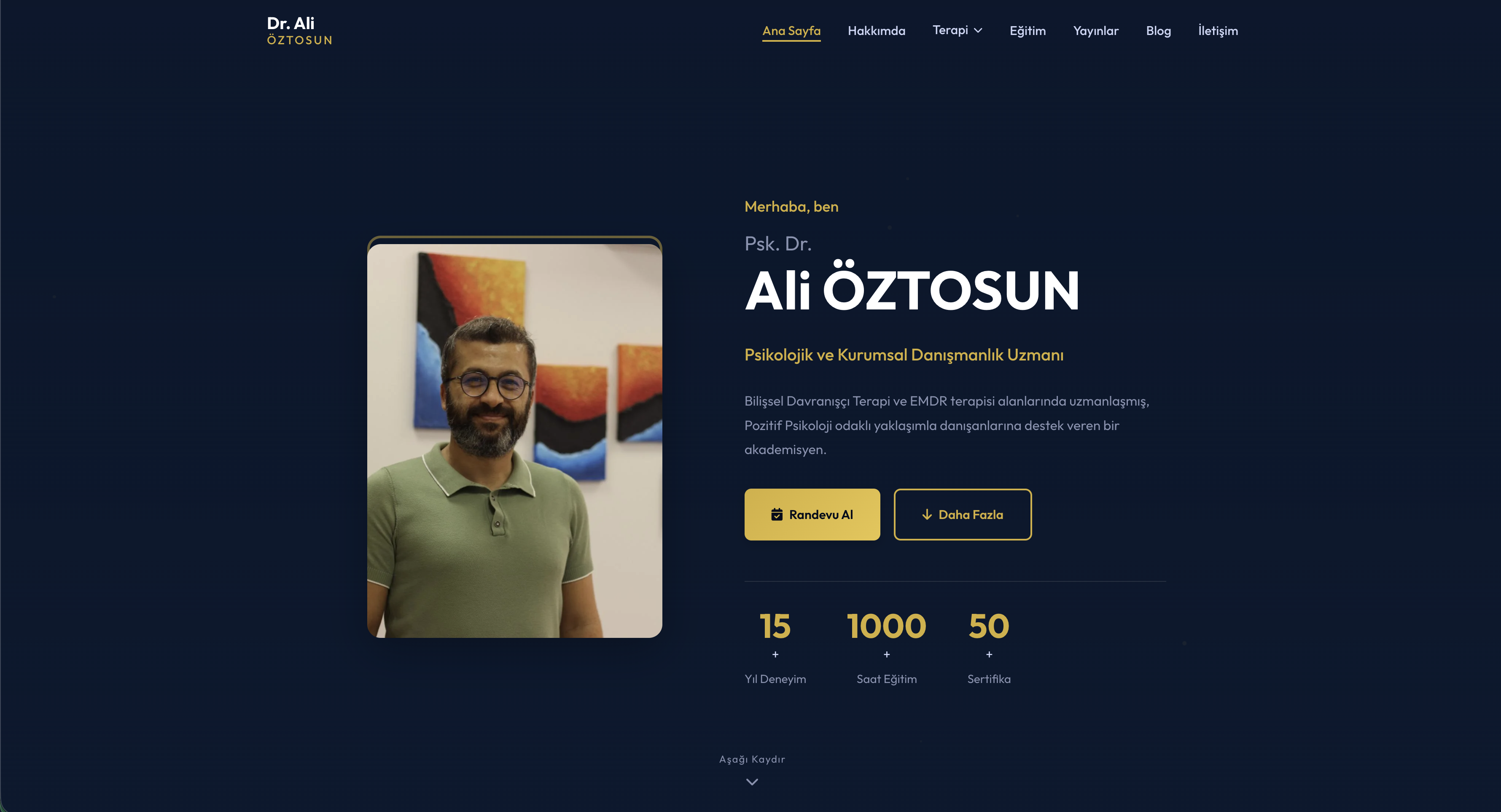 Ali Öztosun web sitesi ekran görüntüsü
