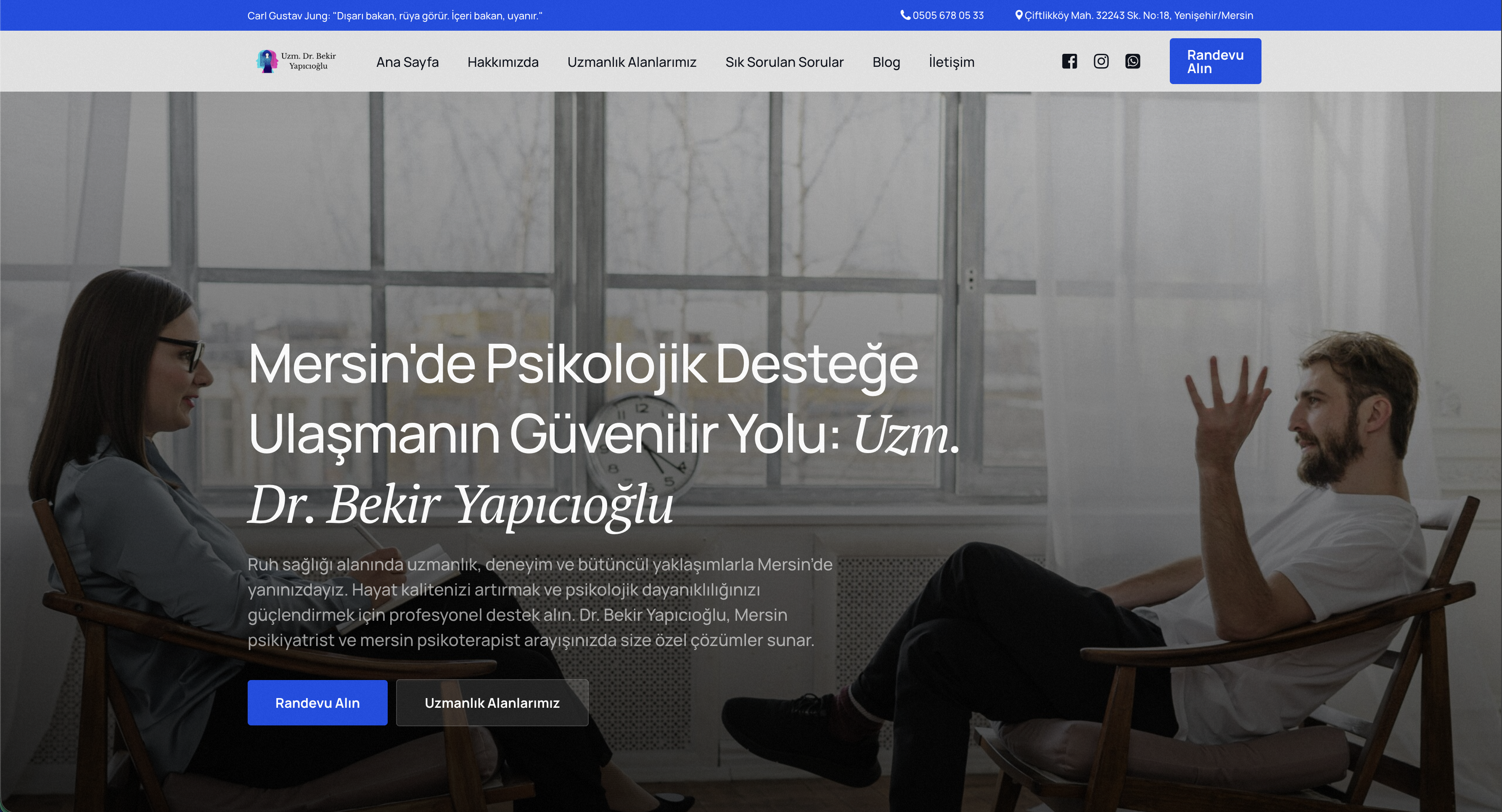Dr. Bekir Yapıcıoğlu web sitesi ekran görüntüsü