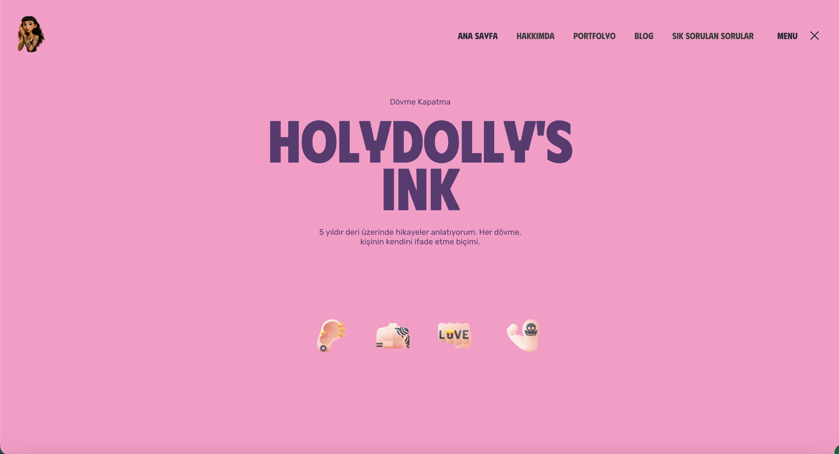 Holy Dolly's Ink web sitesi ekran görüntüsü